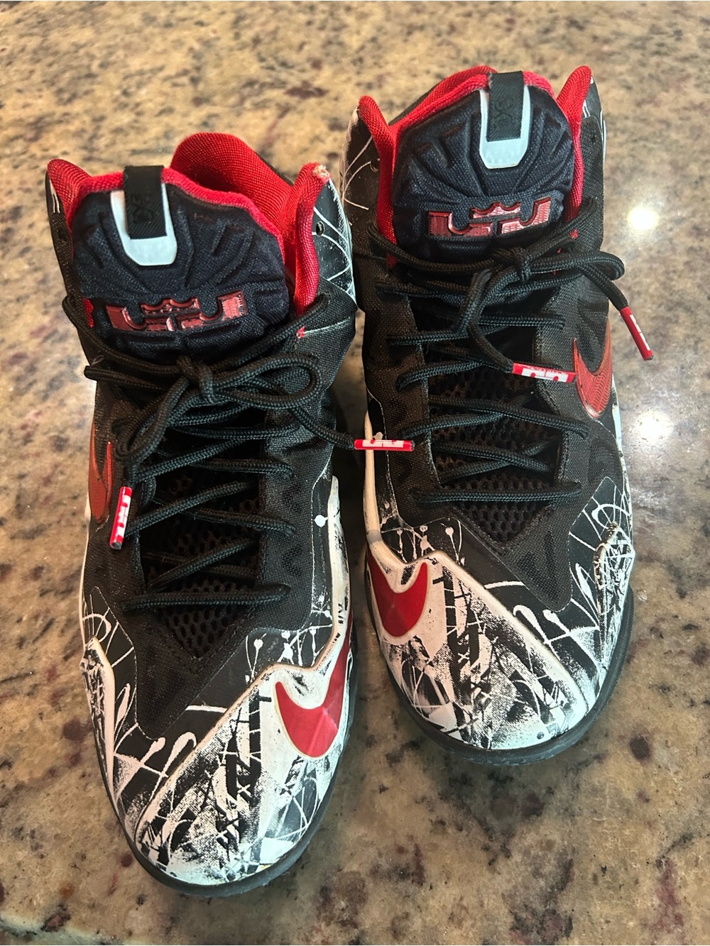 Nike Kids Black & Red Graphic Basketball Sneakers